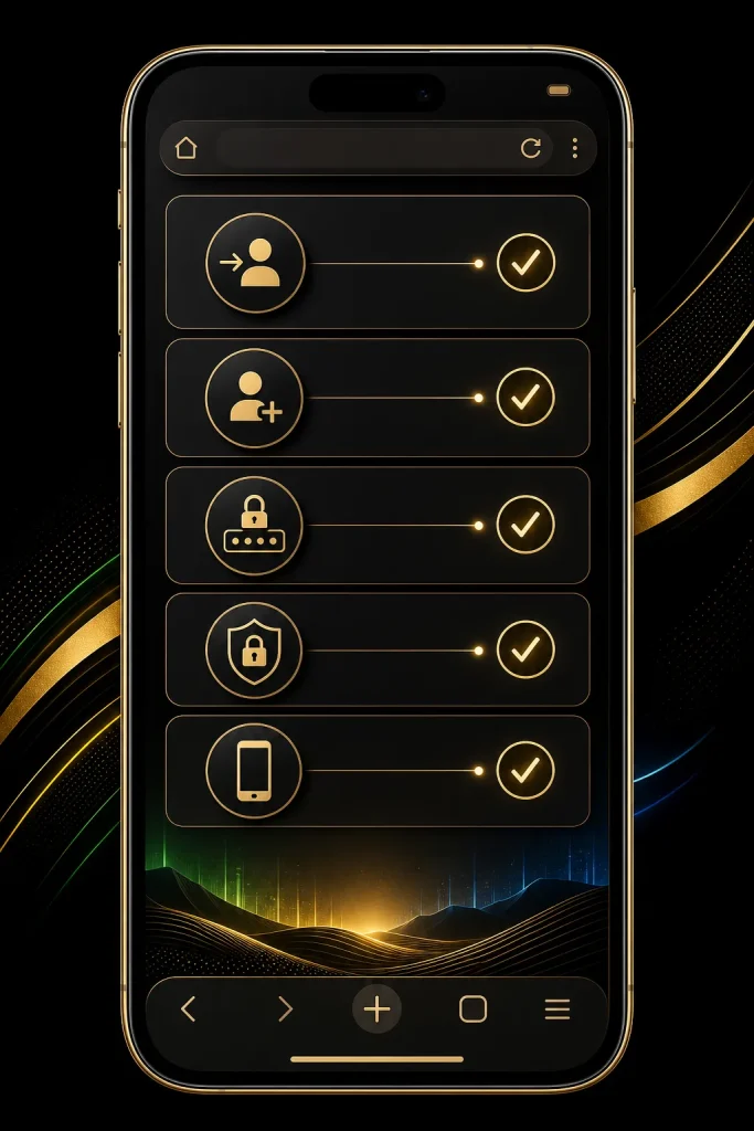 checklist de login e cadastro tk10